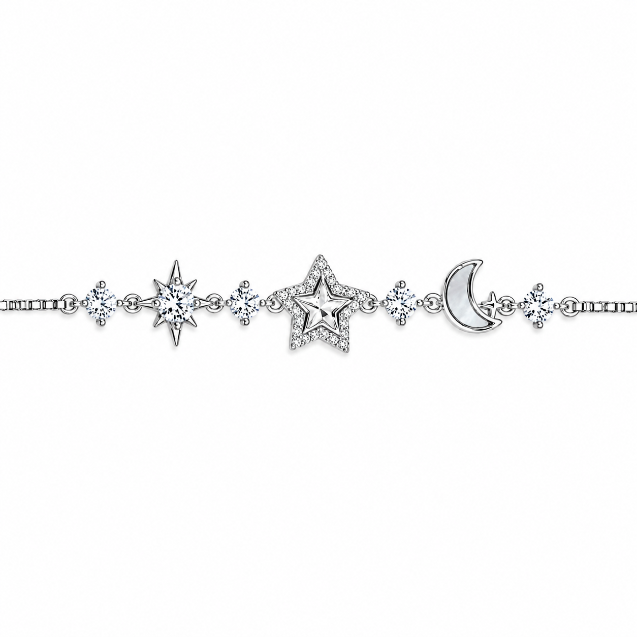 Celestial Star & Moon Charm Bracelet