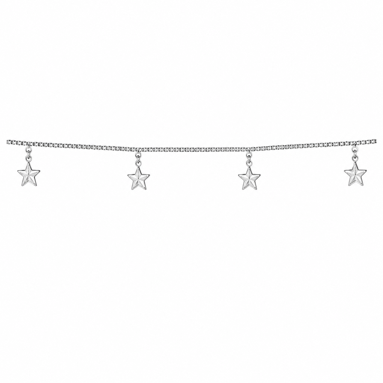 Dangling Star Charm 925 Silver Waist Chain