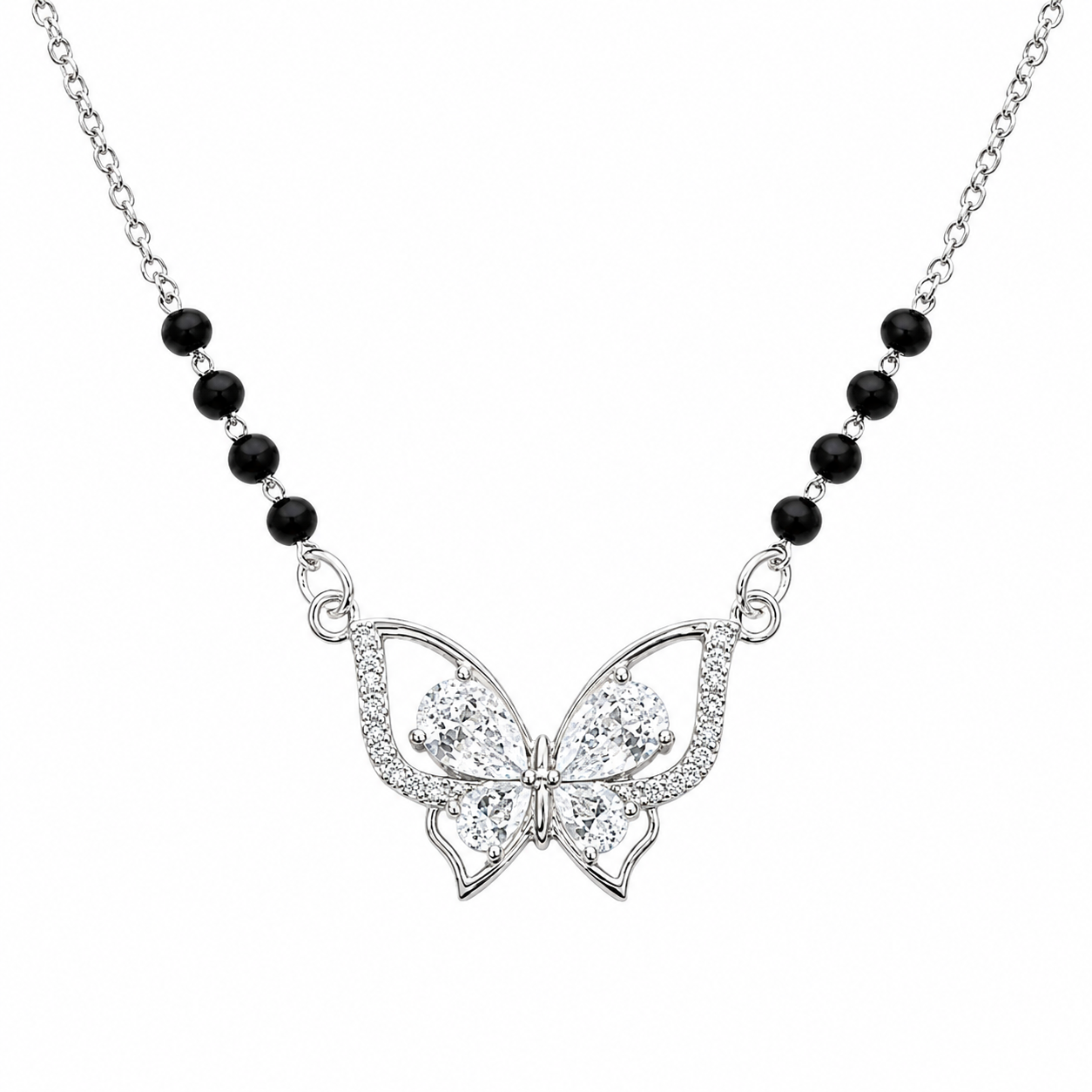 Elegant Butterfly 925 Silver Mangalsutra