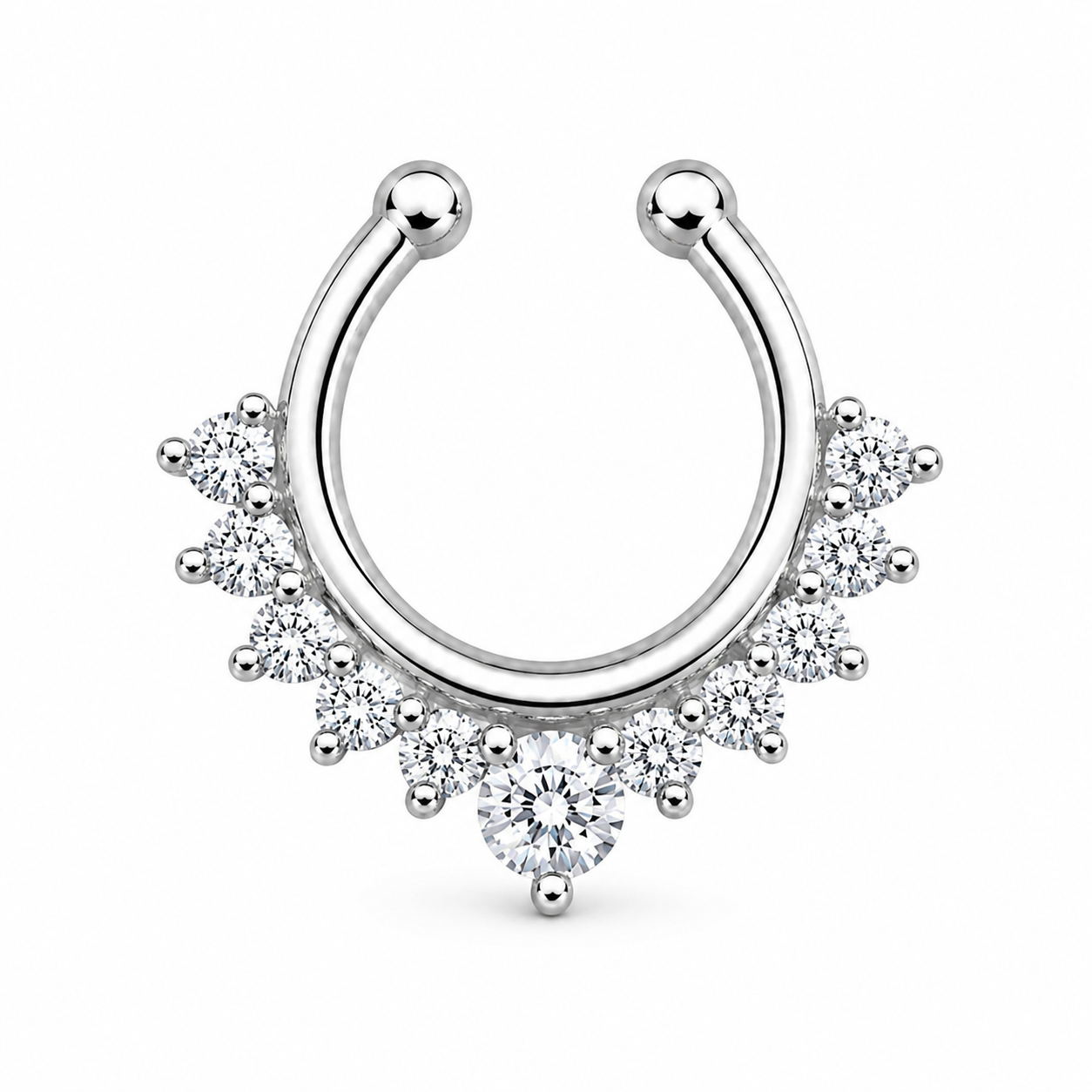 Floral Fan 925 Silver Septum Ring