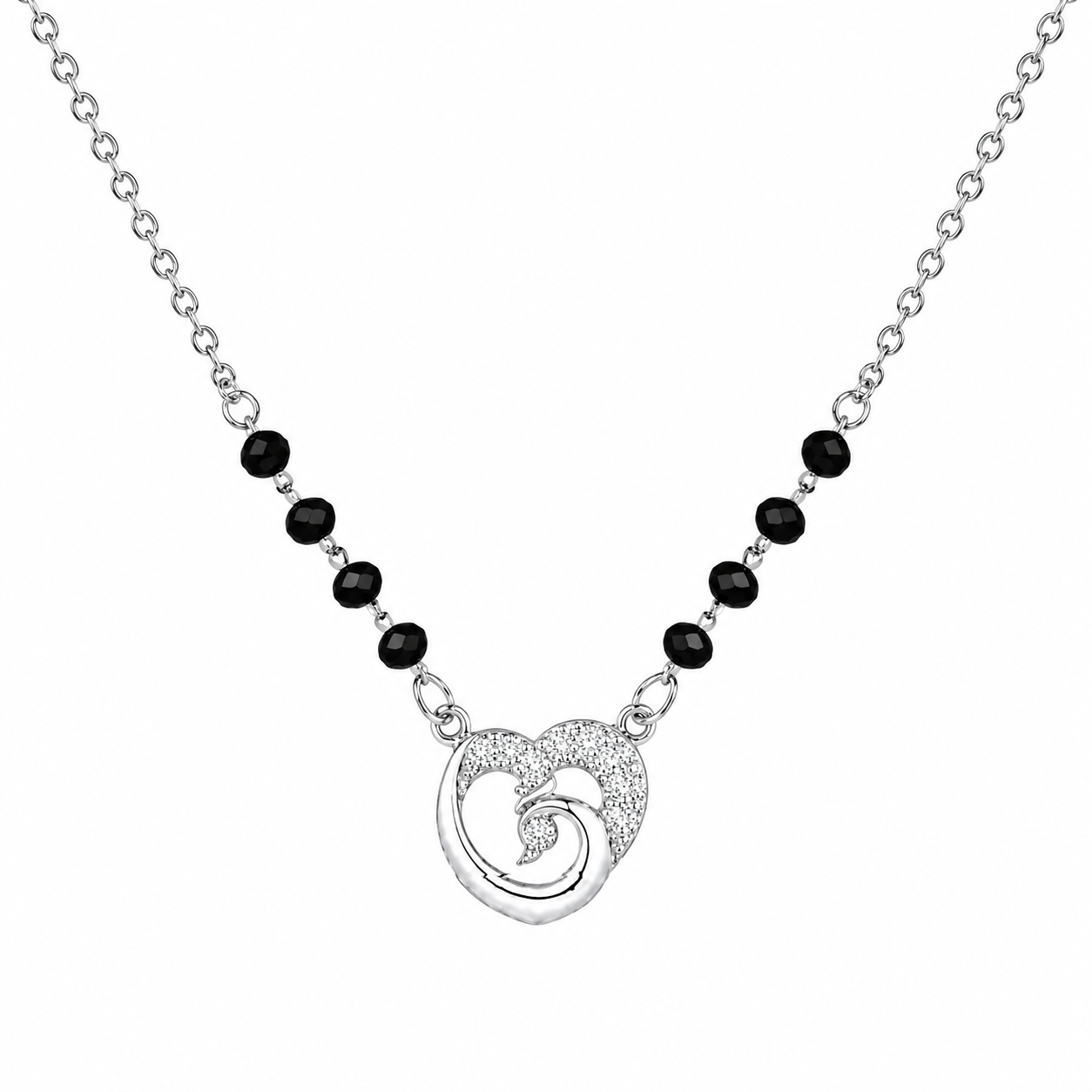 Heart Wave 925 Silver Mangalsutra
