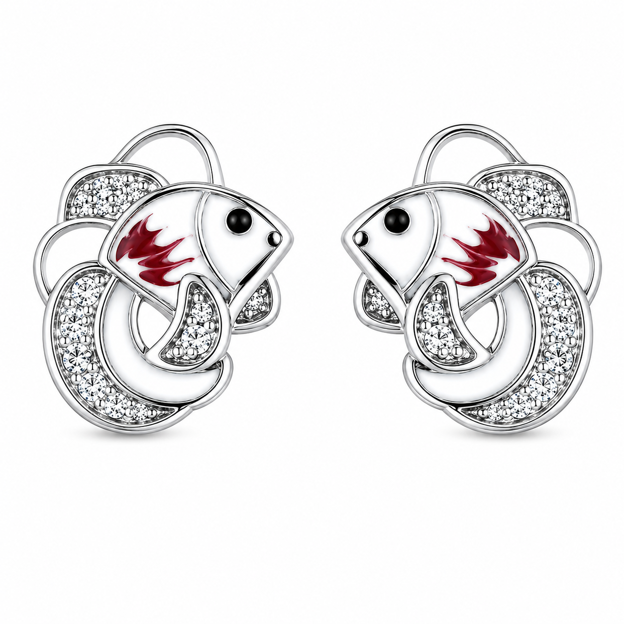 Koi Fish Knot Stud Earrings