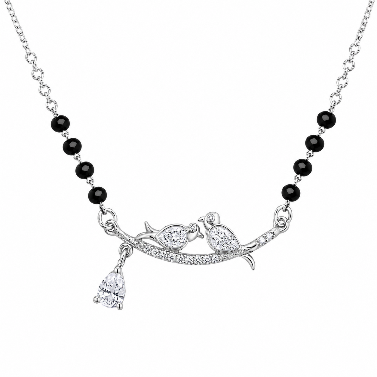 Love Birds CZ Drop 925 Silver Mangalsutra