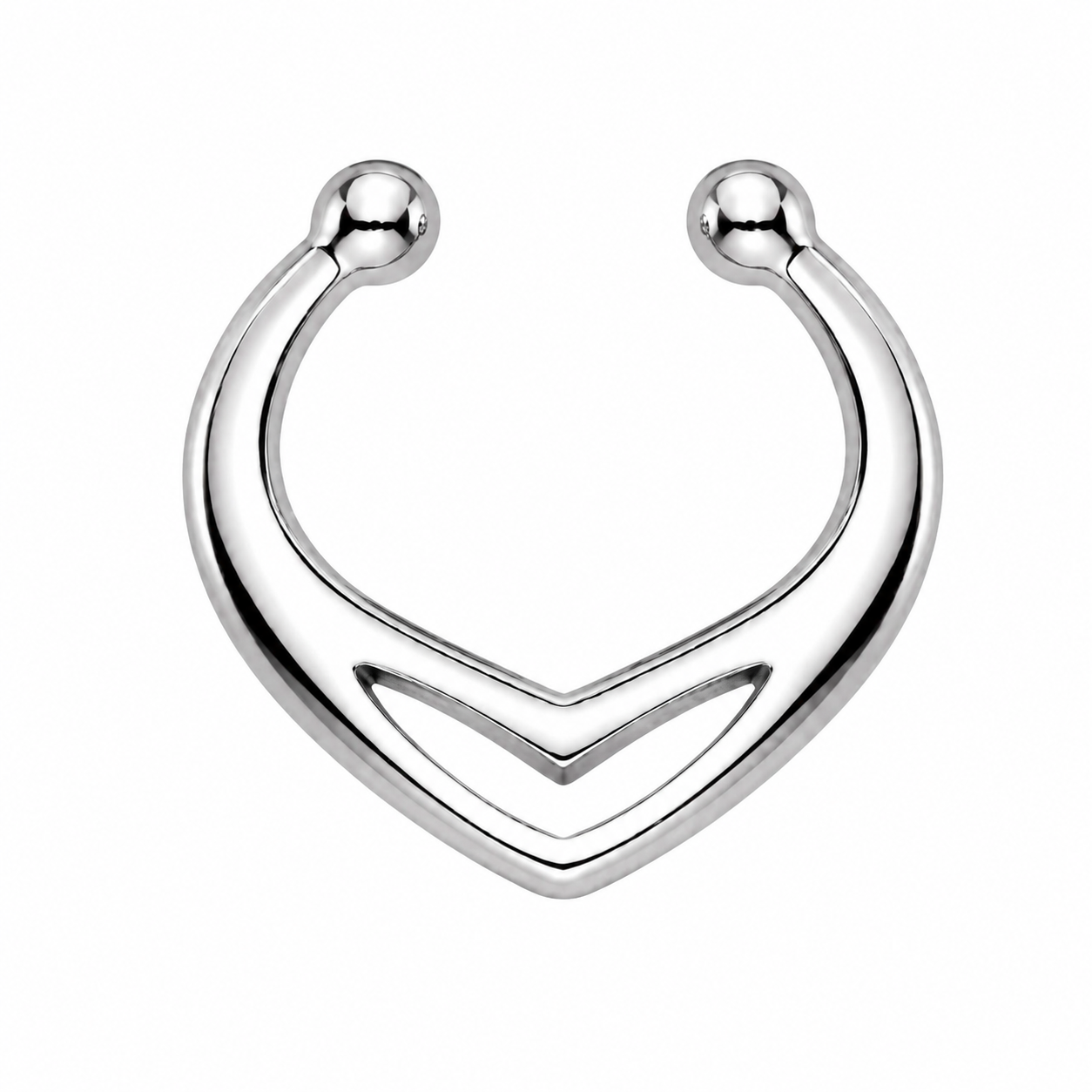 Minimal Chevron 925 Silver Septum Ring
