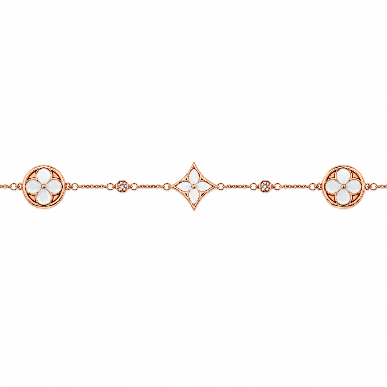 Mother of Pearl Floral 925 Silver Anklet