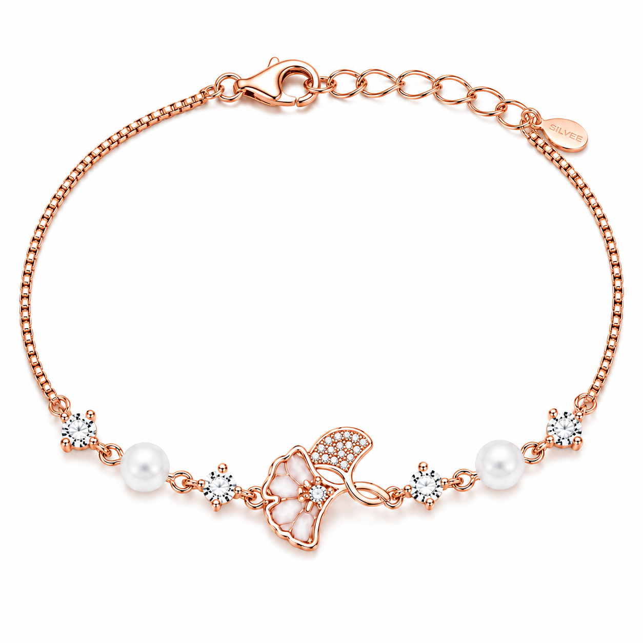 Mother of Pearl Ginkgo Leaf Bracelet