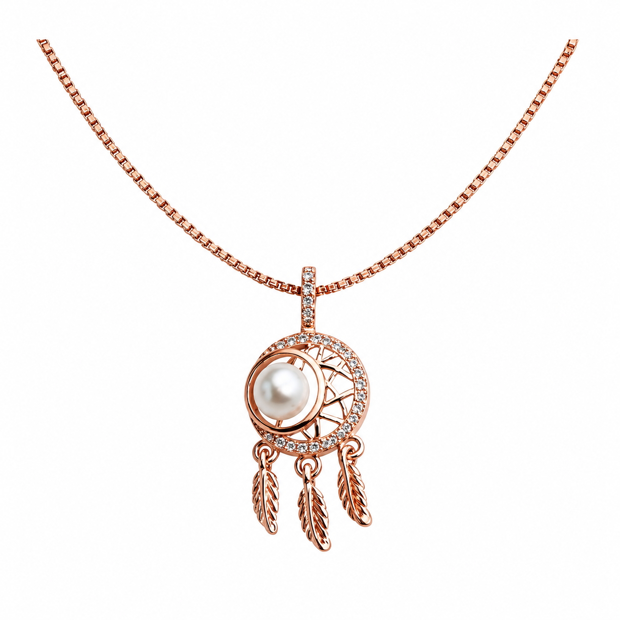 Pearl Dreamcatcher 925 Silver Pendant Chain