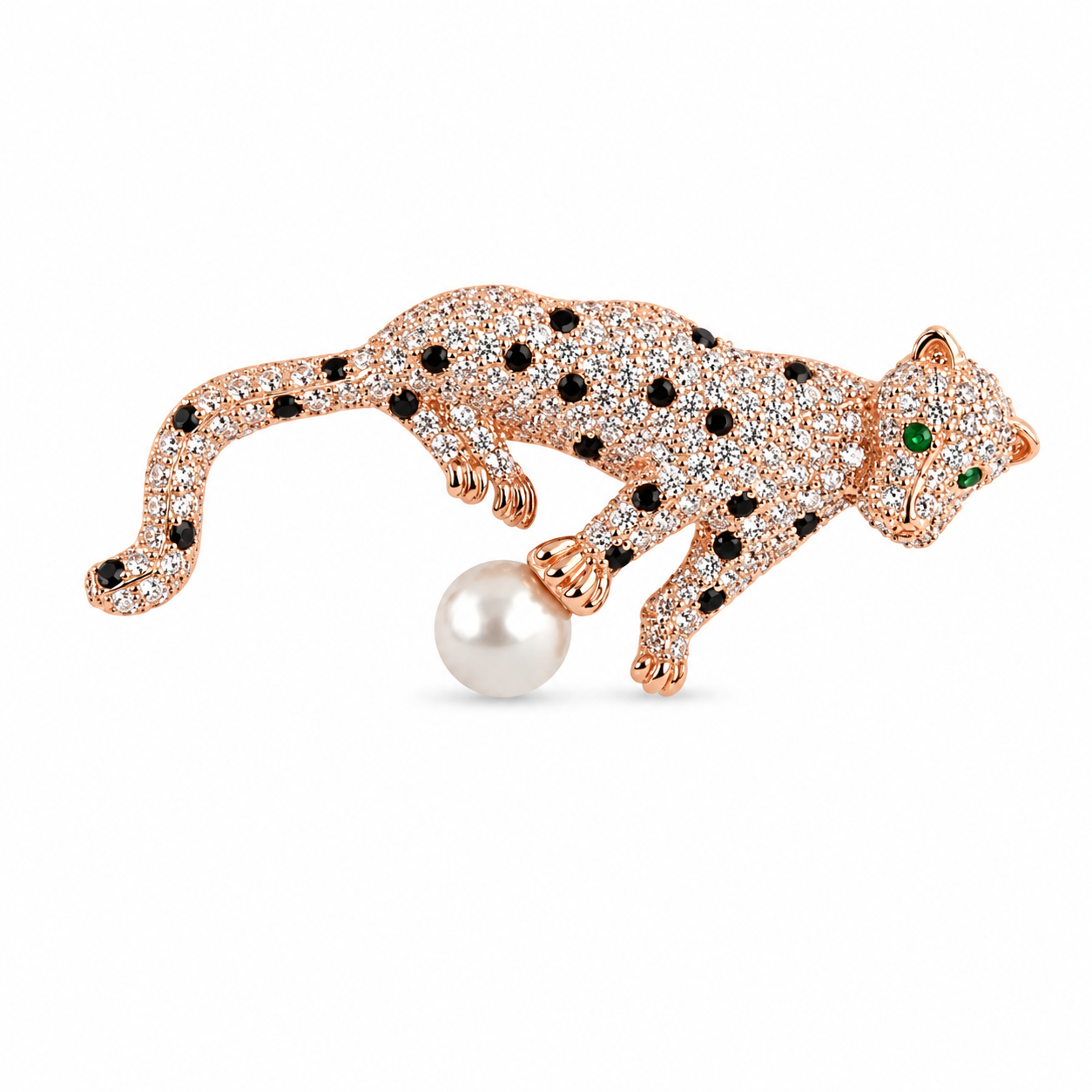 Pearl Panther 925 Silver Brooch