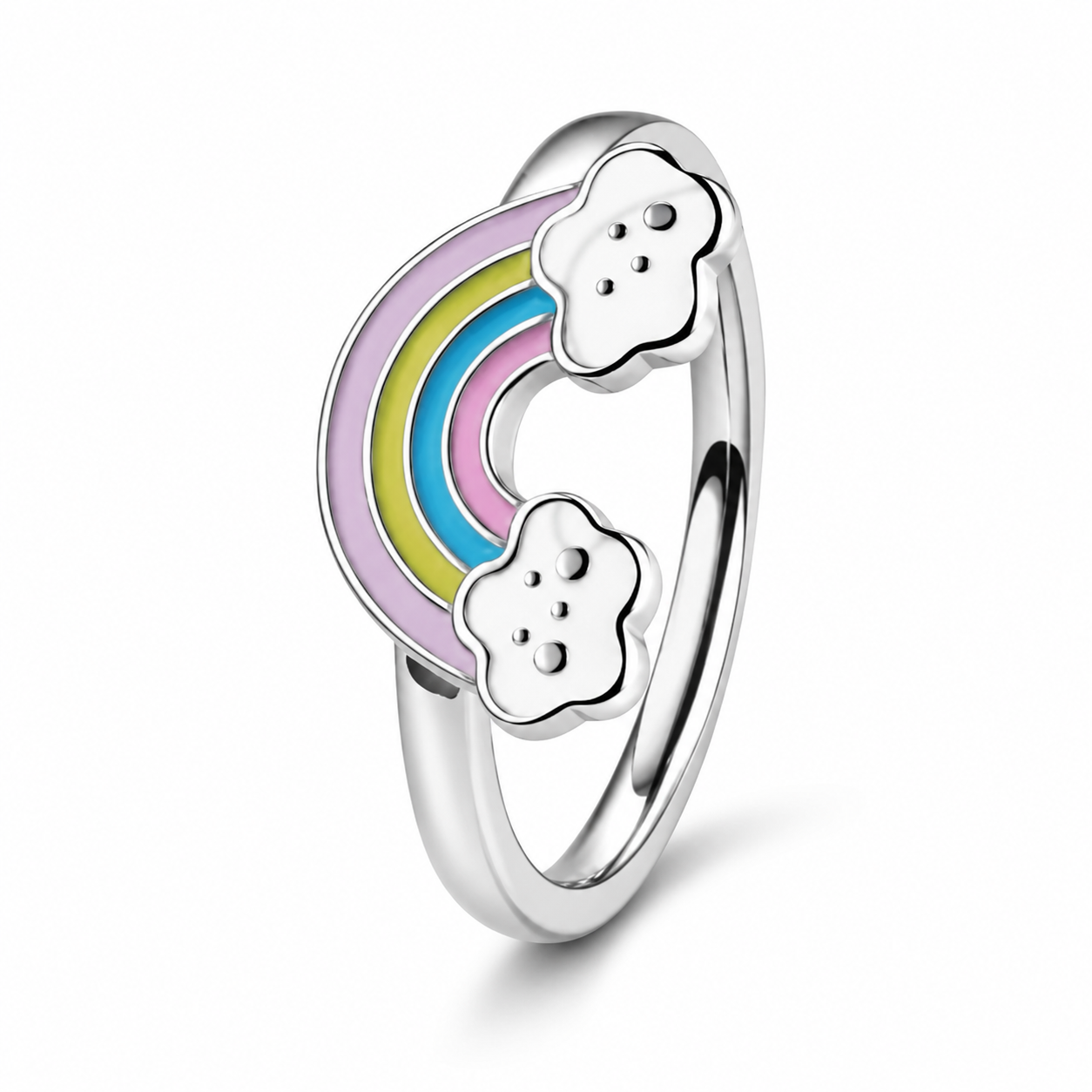 Rainbow Cloud Kids 925 Silver Ring