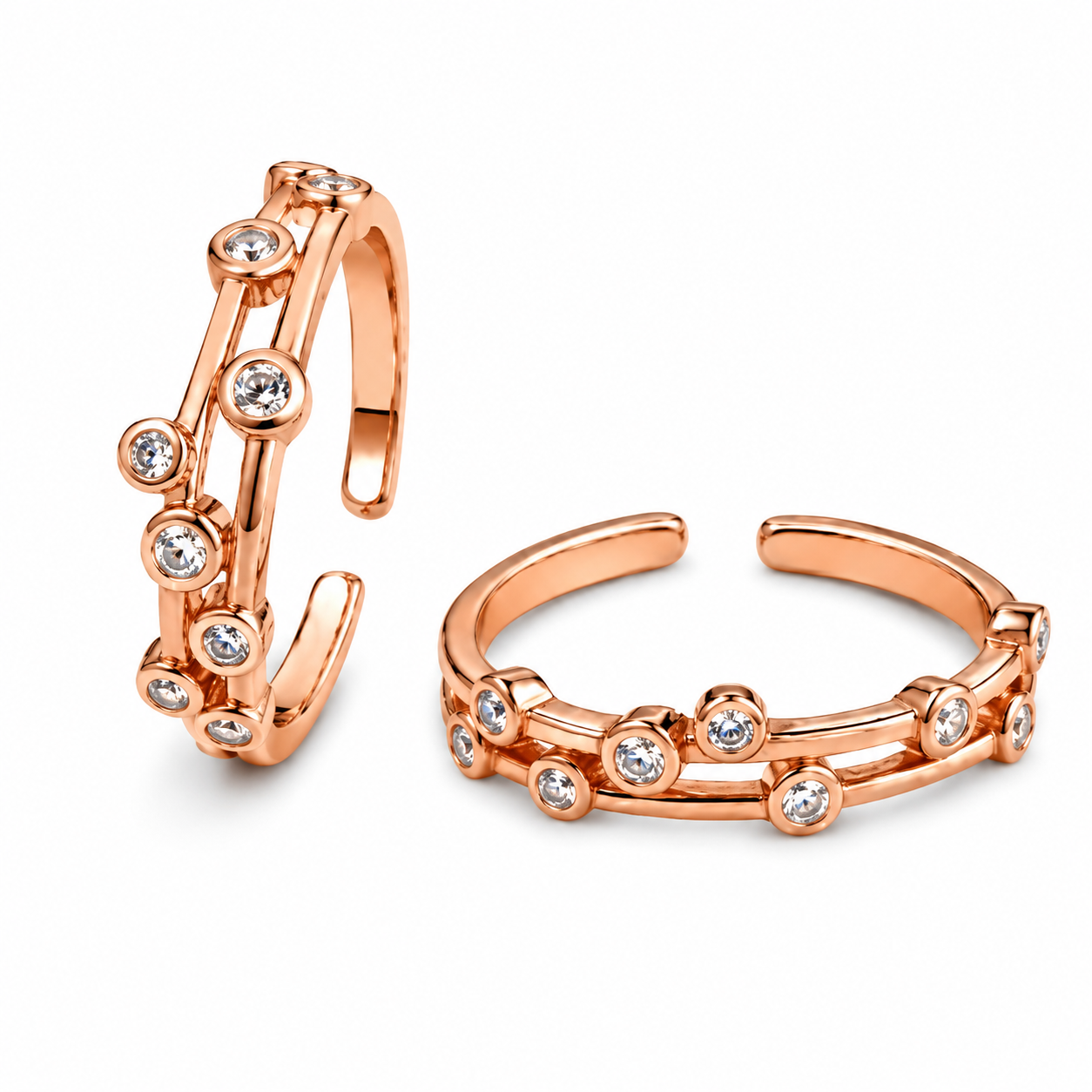 Rose Gold Bubble 925 Silver Toe Ring