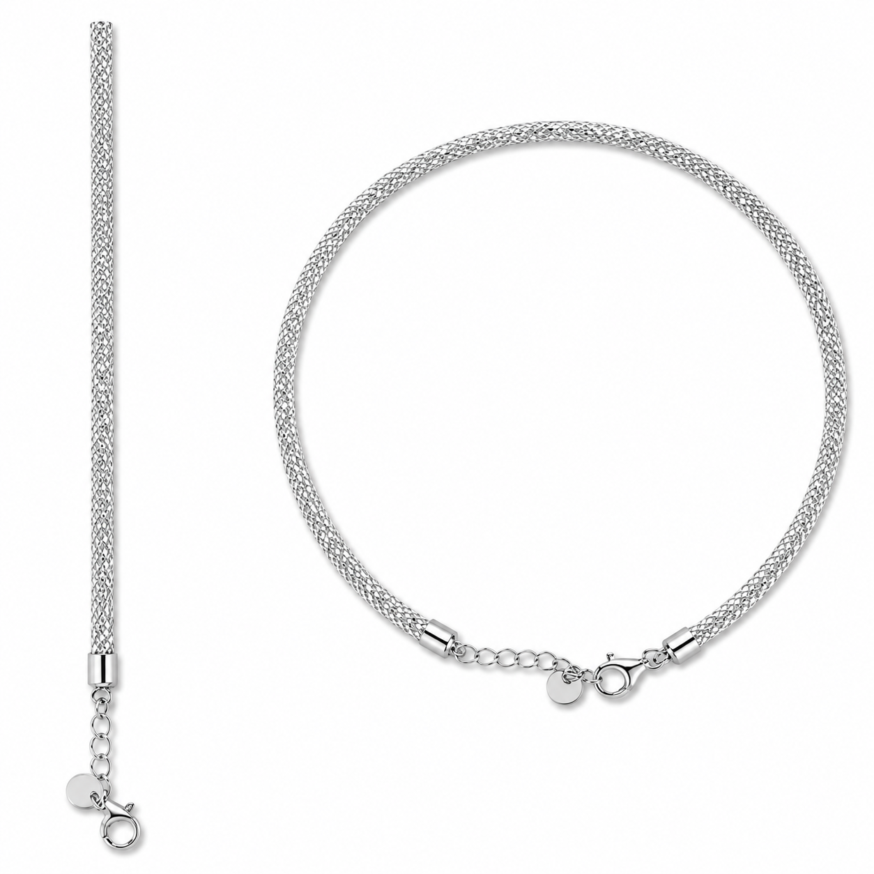 Silver Mesh Chain 925 Silver Anklet