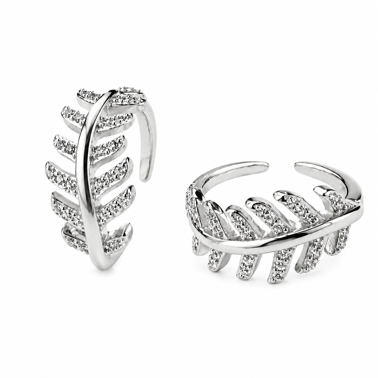 Sparkling Leaf 925 Silver Toe Ring