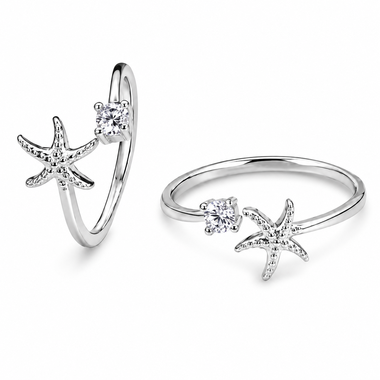 Starfish Solitaire 925 Silver Toe Ring
