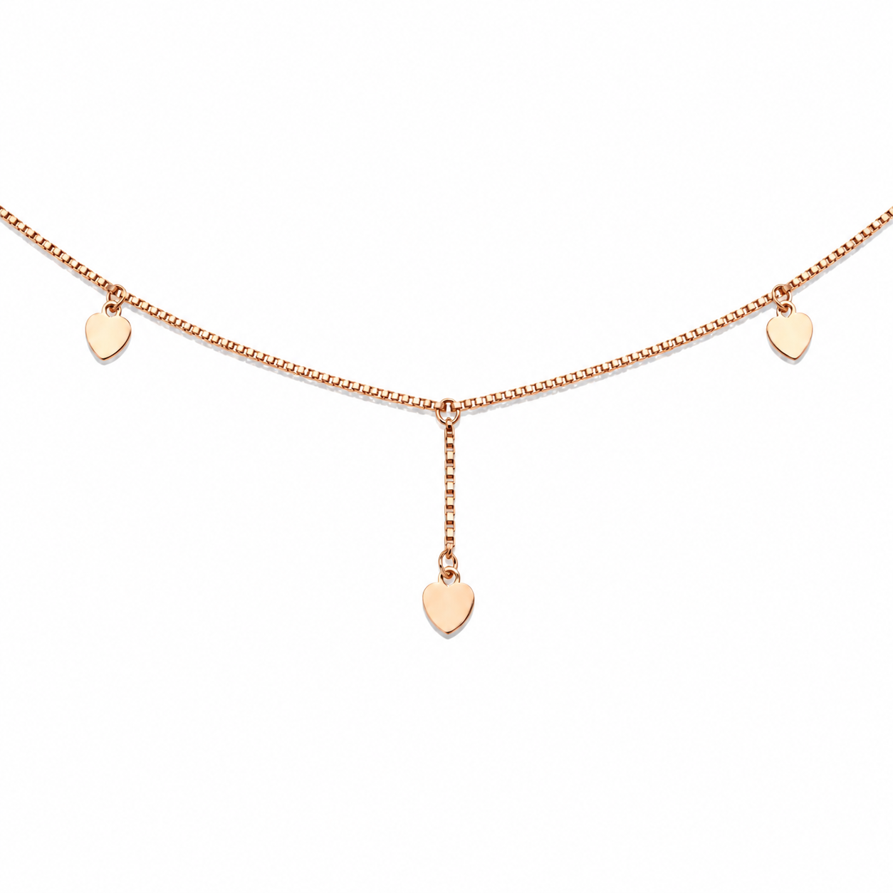 Triple Heart Drop 925 Silver Waist Chain