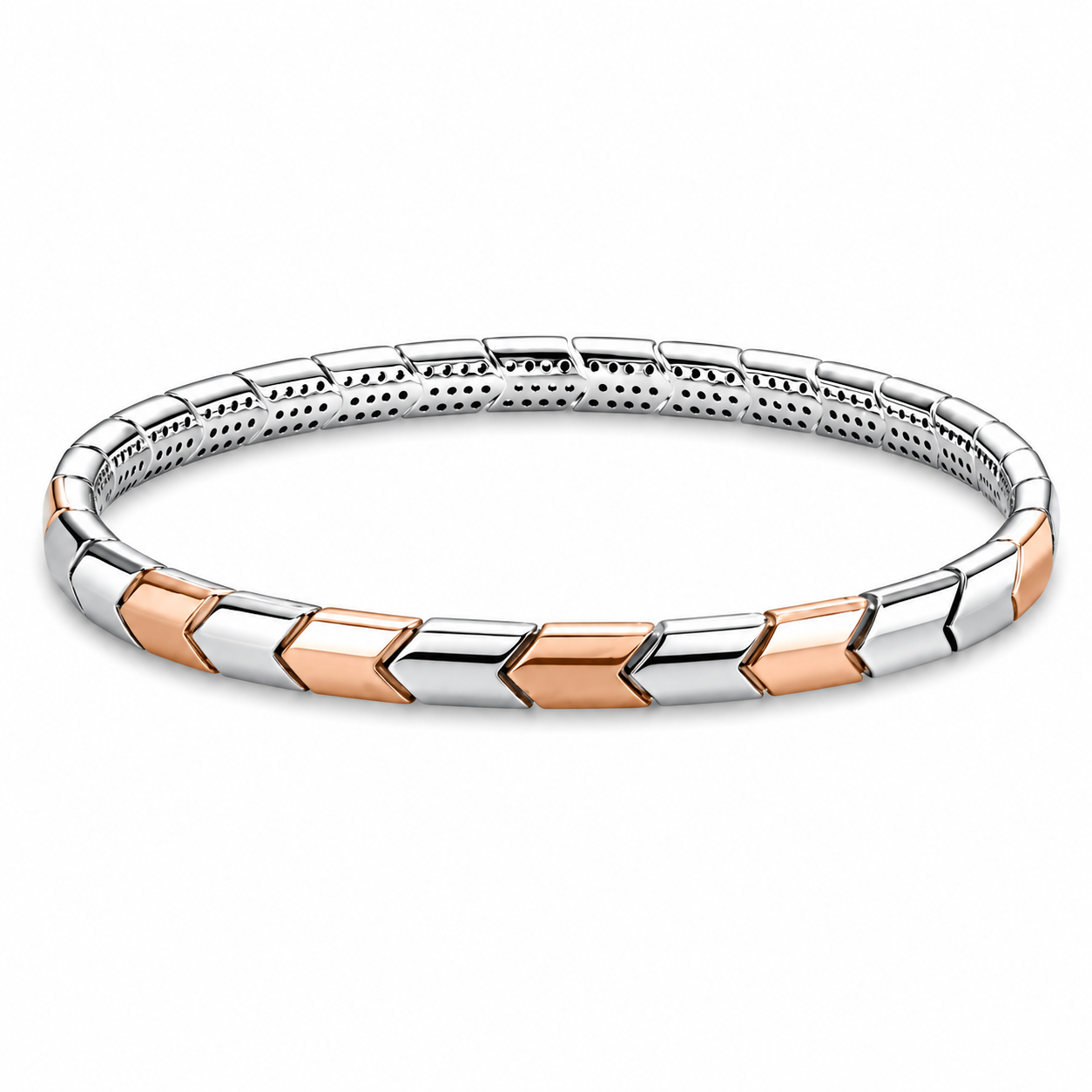 Two-Tone Stretch Link Bracelet
